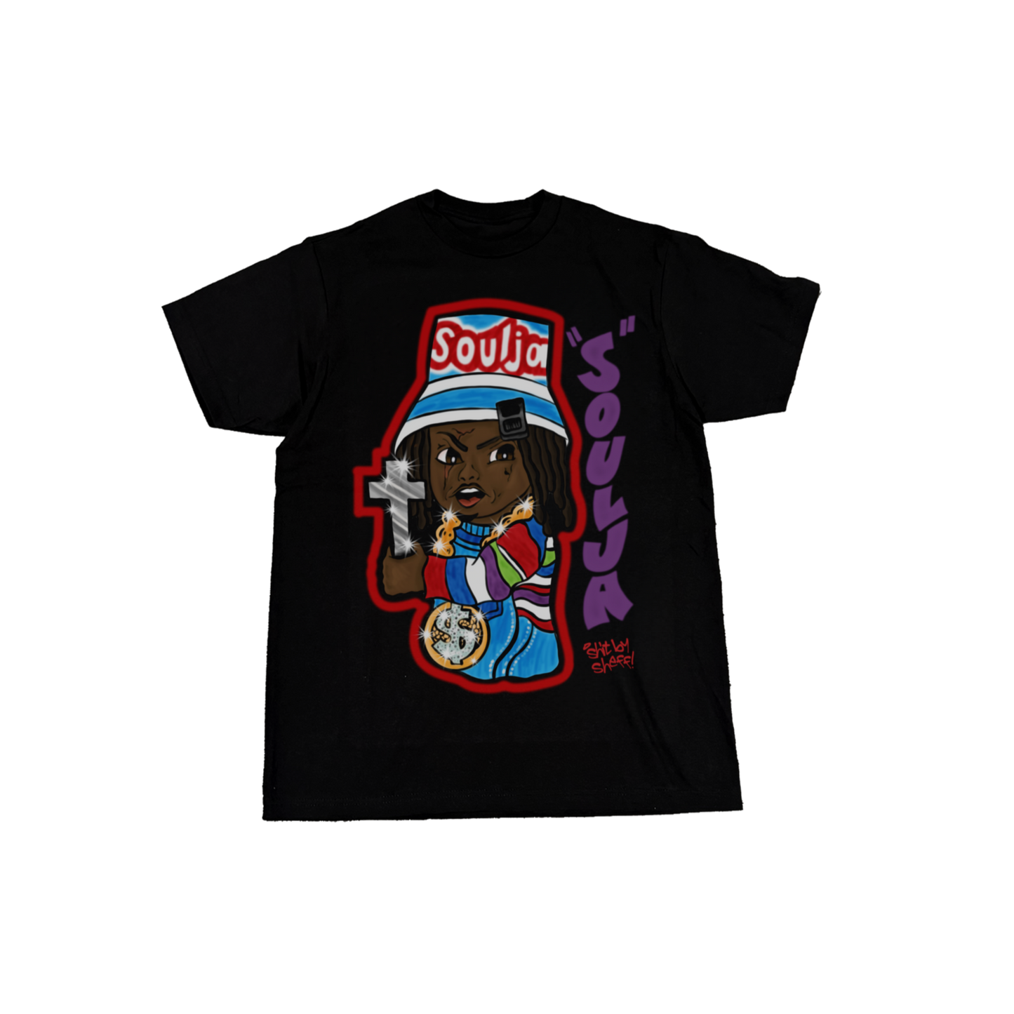 100% COTTON SOULJA TEE (BLACK)