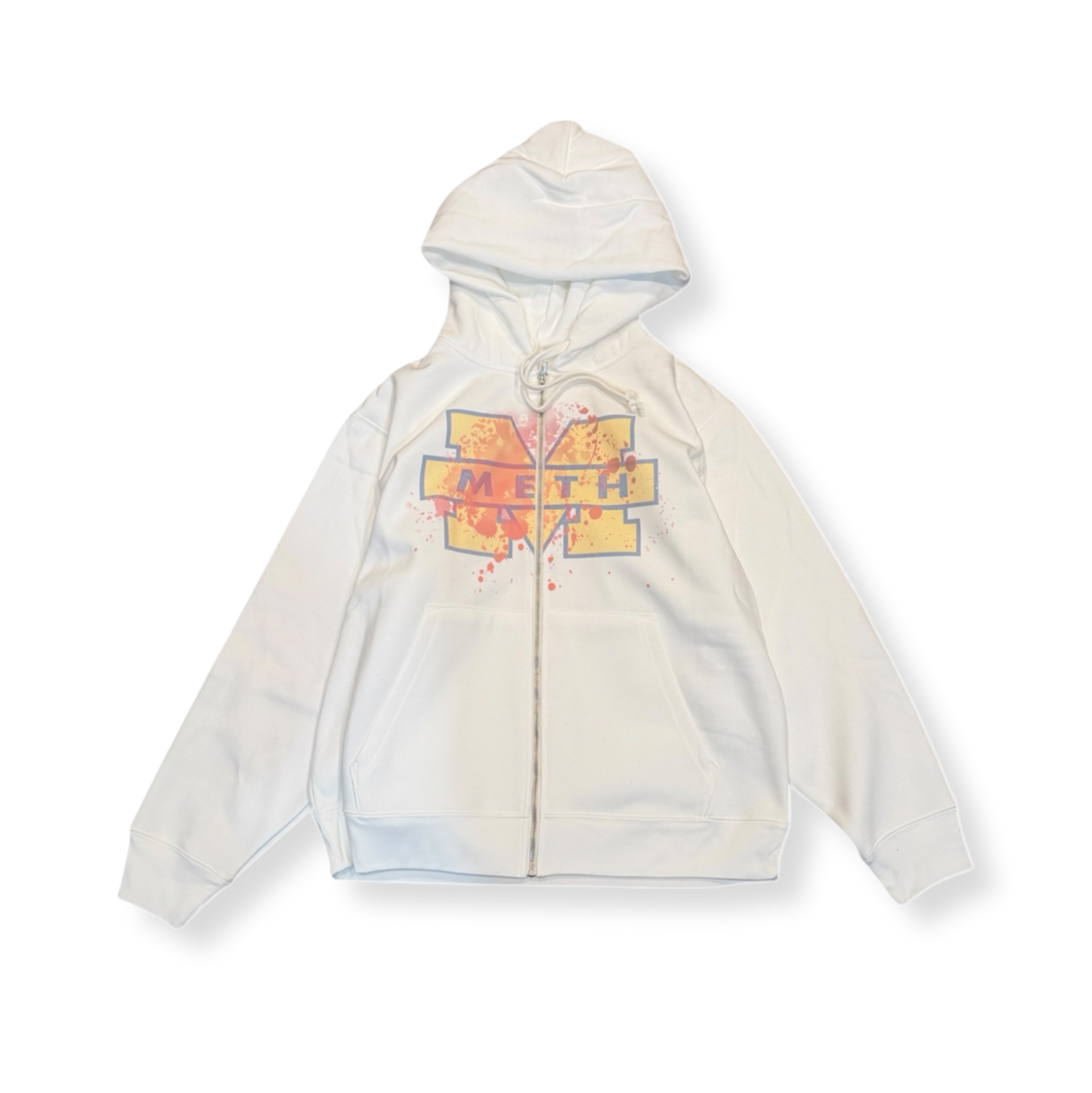 UNIVERSITY GORE ZIP HOODIE (WHITE)