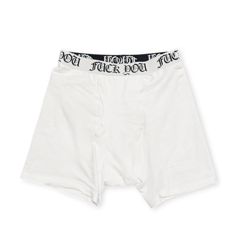 FUCK YOU BOXER BRIEFS 2-PACK (WHITE)
