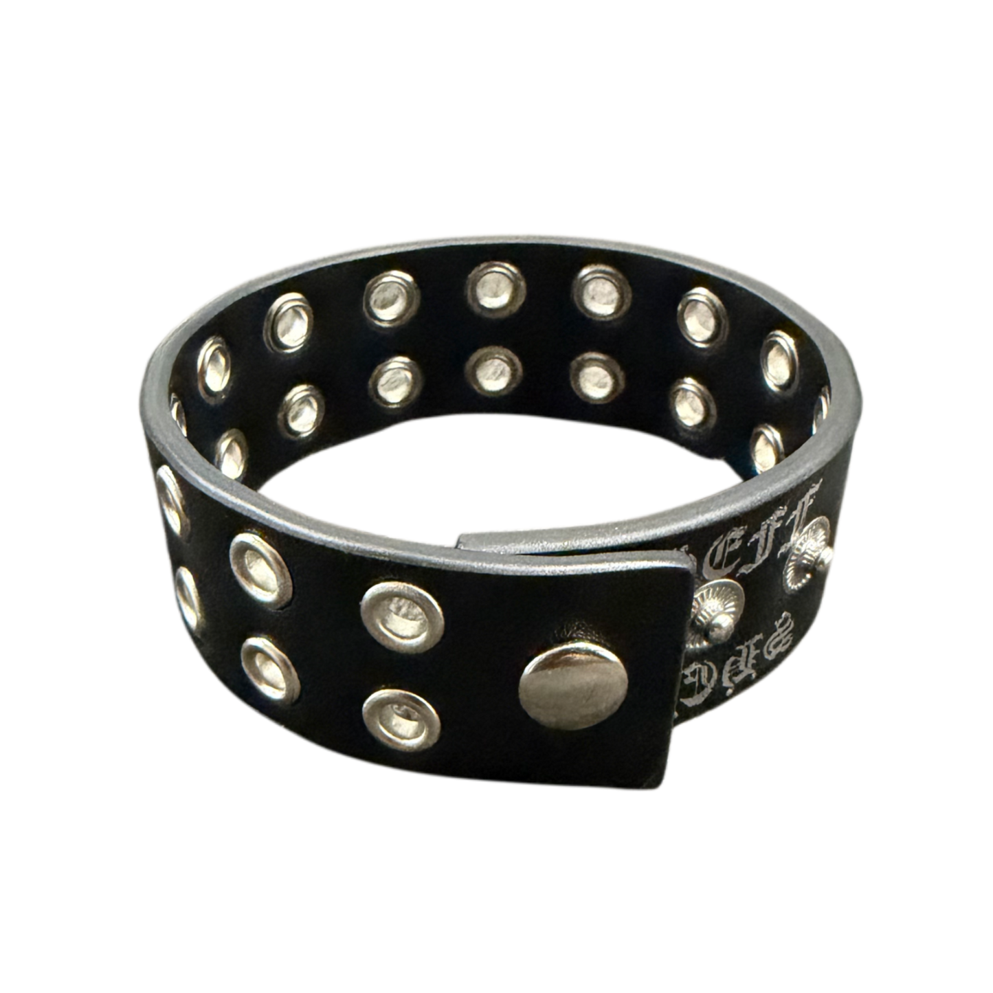 LEATHER GROMMET BRACELET (BLACK)