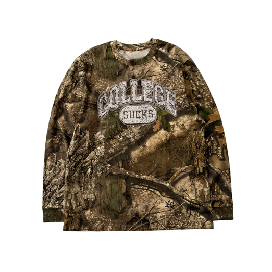 COLLEGE SUCKS LONG-SLEEVE TEE (CAMO)