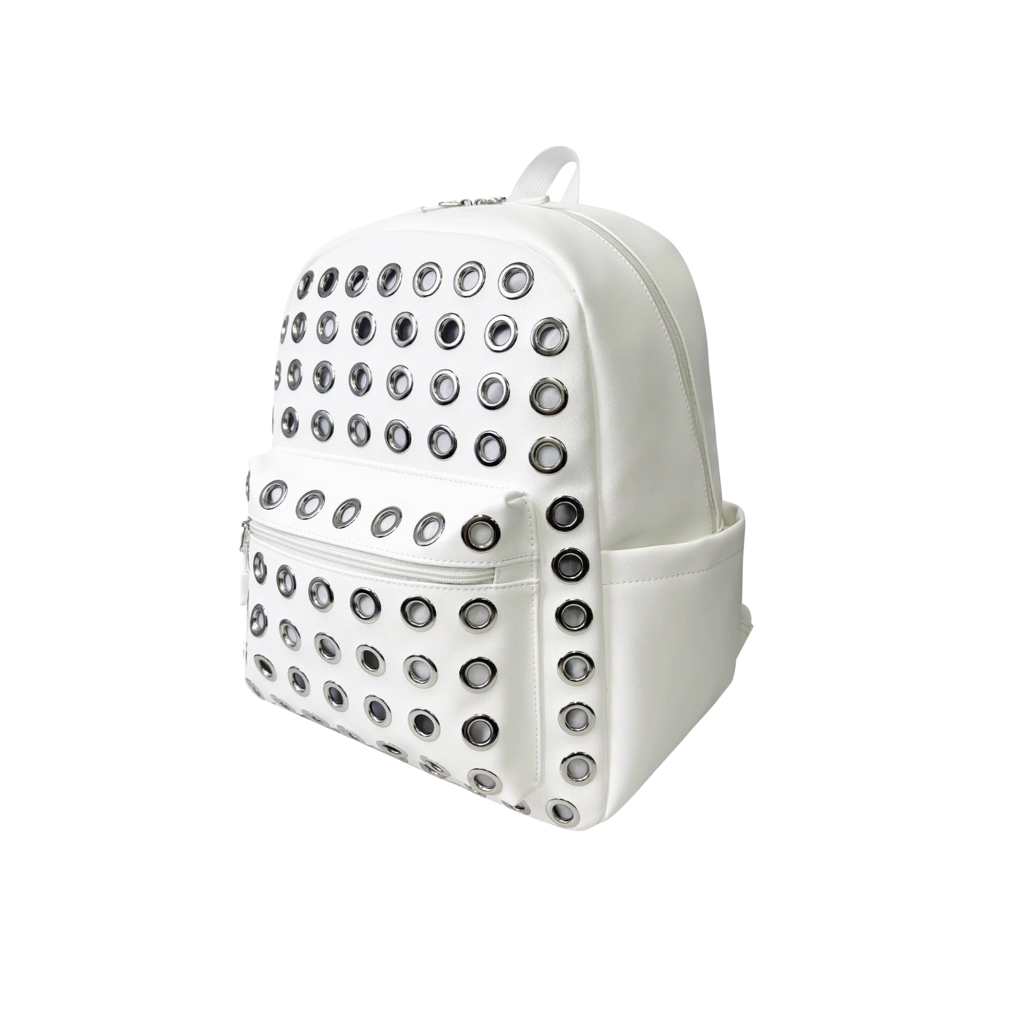 LEATHER EYELET BACKPACK (WHITE)