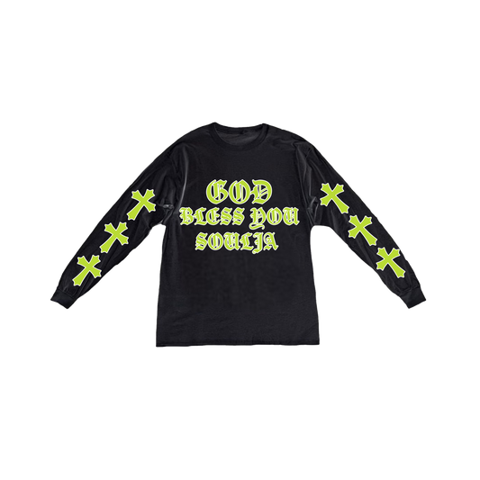 GOD BLESS SOULJA LONGSLEEVE TEE (BLACK)