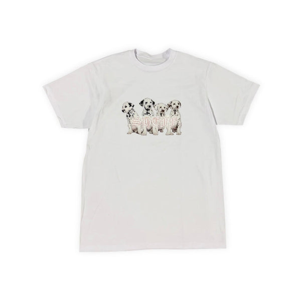 100% COTTON DALMATIAN TEE (WHITE)