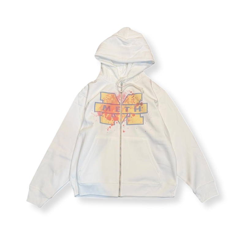 UNIVERSITY GORE ZIP HOODIE (WHITE)
