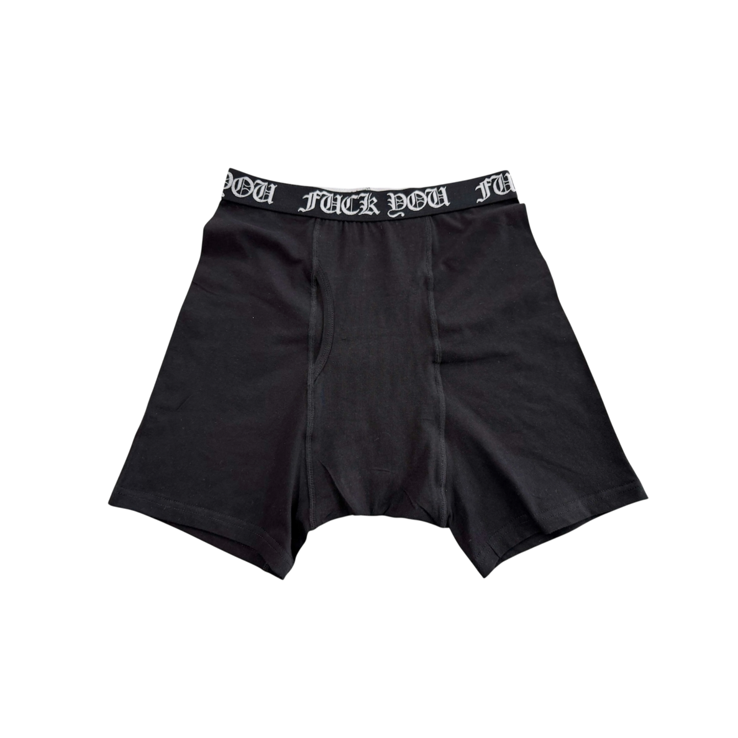 100% COTTON FUCK YOU BOXER BRIEFS 2-PACK (BLACK)